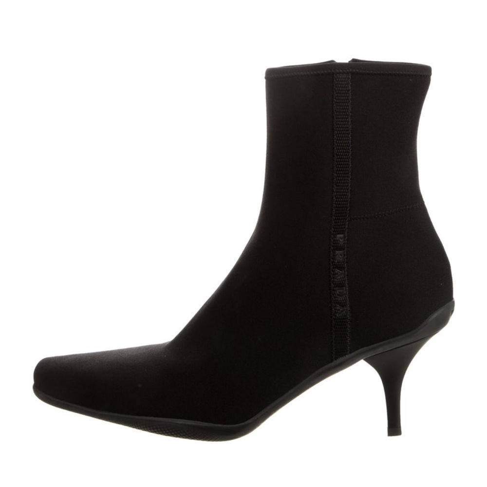 Prada Black Heeled Boots with Sleek Design